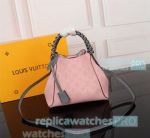 Top Copy L---V Mahina Pink Genuine Leather Womens Bucket Bag